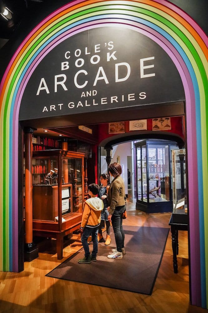 A rainbow lines the entryway to Cole's Book Arcade.  