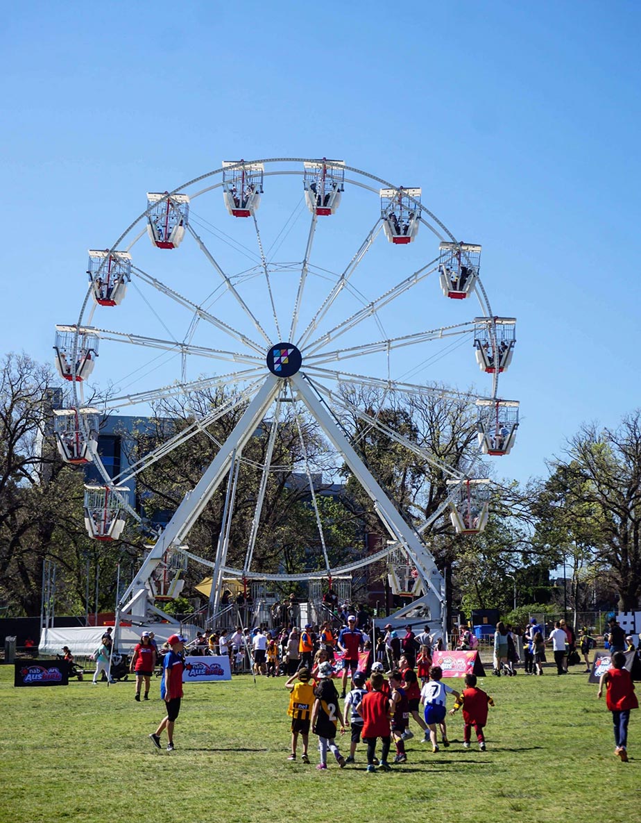 Footy Festival kids and ferris wheel