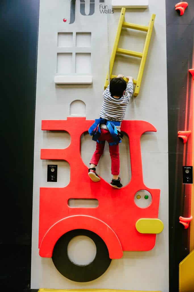 Funtopia Maribyrnong offers kids indoor rock climbing melbourne - climbing wall toddler