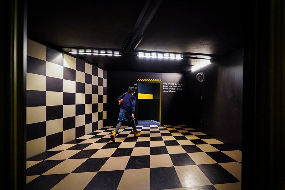 Lady AB Explores the Ames room