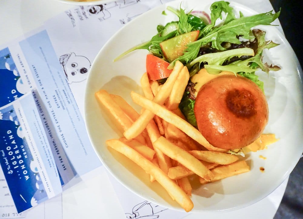 Wharf Hotel Melbourne igloo dining kids menu burger